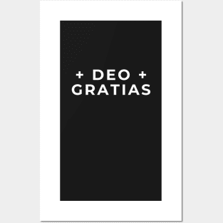 + DEO + GRATIAS Logo | pattern - black bkg Posters and Art